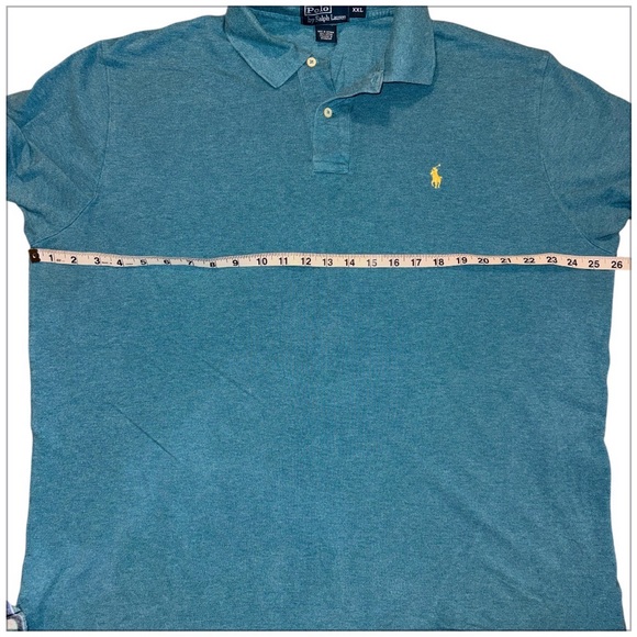 Polo Ralph Lauren Shirt Mens XXL Teal Short Sleeve Pony Logo Pique Cotton Mesh - Picture 4 of 7